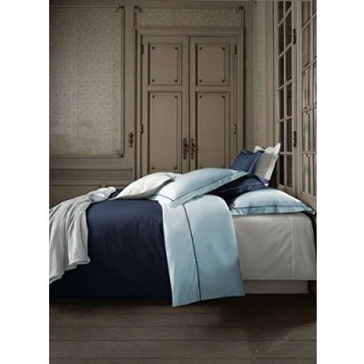 Afbeelding van De Witte Lietaer Dekbedovertrek Katoen Perkal Bumblebee Lits Jumeaux 240 x 220 cm Blauw