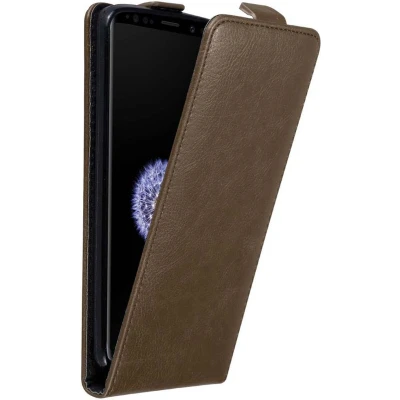 Afbeelding van Cadorabo Hoesje geschikt voor Samsung Galaxy S9 in KOFFIE BRUIN Beschermhoes flip design Case Cover met magnetische sluiting