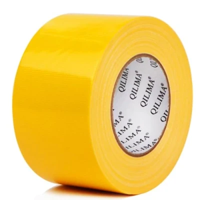 Afbeelding van QILIMA Waterdichte pantserband, 75 mm x 55 m, geel, textieltape, extra sterk, stoffen plakband, waterdicht plakband