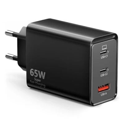 Afbeelding van Oplader USB C 65 W, 3 poorten【2 + 1 A】USB voeding PPS snellader PD+QC Charger compatibel met MacBook Pro/Air/ipad/iPhone 12/13/14/15/16 Pro Max/Samsung Galaxy S22/S23/S24/Laptop