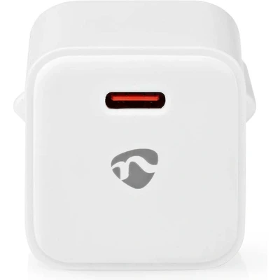 Afbeelding van USB C snellader Nedis 1 poort (USB C, 20W, Power Delivery, Wit)