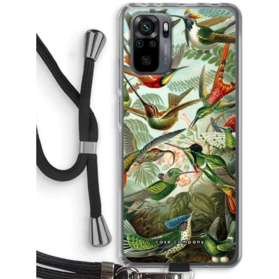 Afbeelding van Case Company® hoesje met Koord geschikt voor Xiaomi Redmi Note 10 Pro Haeckel Trochilidae Telefoonhoesje Zwart Bescherming aan alle Kanten en Over de Schermrand