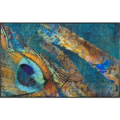 Afbeelding van wash+dry Exotic Pavo Deurmat, polyamide, meerkleurig, 75 x 120 cm