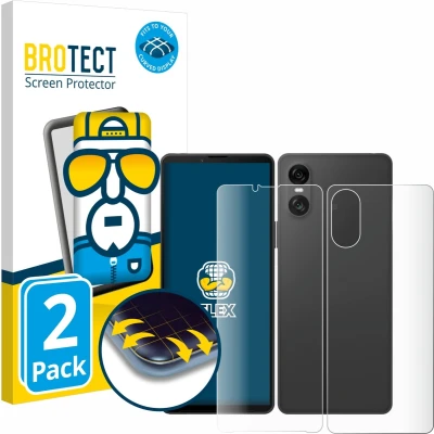 Afbeelding van BROTECT Screenprotector voor Sony Xperia 10 VI (Voor+Achter) Folie Beschermfolie transparant volledig dekking (2 Stuks)