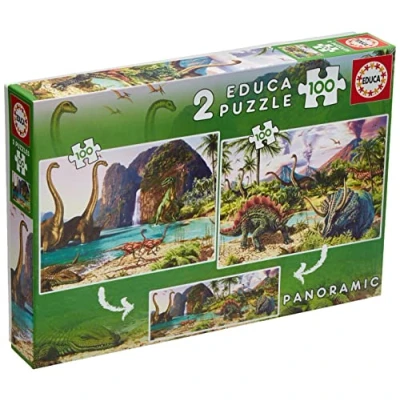 Afbeelding van Kinderpuzzel Dino World Educa 15620 200 Onderdelen (100 Stuks) (2 x 100 pcs)