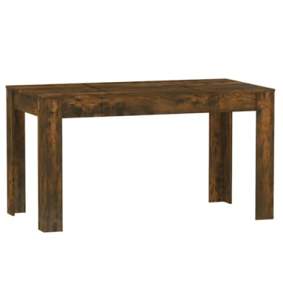 Afbeelding van vidaXL Eettafel, eiken, rookkleurig, 140 x 74,5 76 cm, ingenieurhout