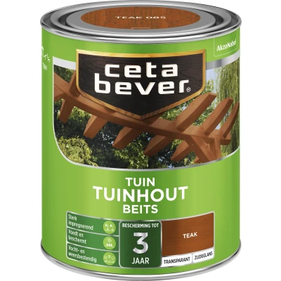 Afbeelding van Ceta Bever Tuinbeits Tuinhout Transparant 085 Teak 0,75 liter Blanke lak &amp; Beits