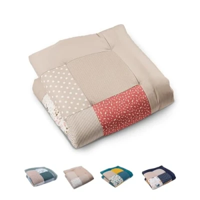 Image de ULLENBOOM tapis d&#039;éveil pour bébé, 80 x cm, convient l&#039;extérieur, matériaux 100 % Oeko Tex, fabriqué en UE, rembourrage doux, motif de fleurs roses Idéal comme jeu bébé