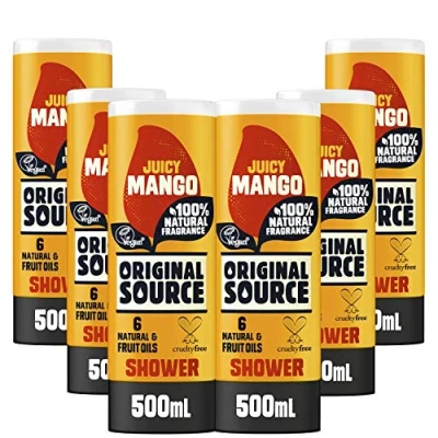 Afbeelding van ORIGINAL Source 6 x 100% natuurlijke douchegel veganistische zonder parabenen grote verpakking 500 ml
