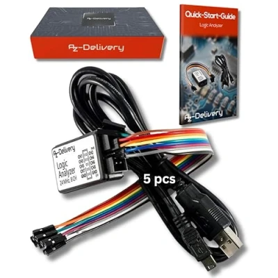 Image de AZDelivery Logic Analyzer 8 CH 24 MHz avec câble USB compatible Arduino eBook inclus