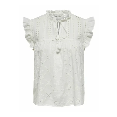 Afbeelding van ONLY Top Reva Life Embroidery Wit XS