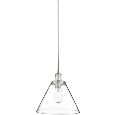 Afbeelding van Piramide hanglamp, zilver/helder, glas, Ø 29 cm, E27