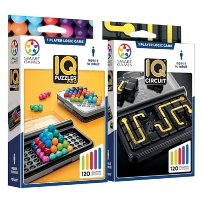 Afbeelding van Smart Games IQ Puzzler Pro + Circuit Logicaspellen Reflexiespel Educatieve spellen 8 jaar Bordspellen voor kinderen Reisspellen Kinderpuzzel