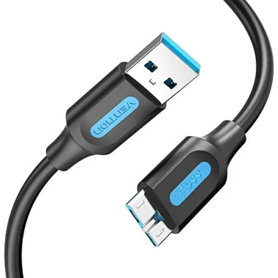 Afbeelding van VENTION HDD kabel 1,5 m, 5 Gbit/s USB 3.0 A naar Micro B compatibel met draagbare externe harde schijf, Seagate Expansion, Toshiba Canvio, M3 1 TB, Western Digital (WD), WD My Passport