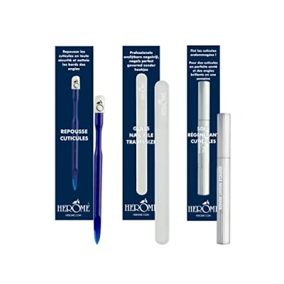 Afbeelding van Herome Bokkenpootje, Glazen Nagelvijl &amp; Wonderpen Cadeau voor vrouw Nagelverzorging met Verzorgende Nagelriemolie