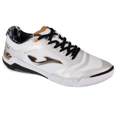 Afbeelding van Joma Invicto Zaalvoetbalschoenen, Heren, Maat: 41, White/black/gold Textiel/ synthetisch