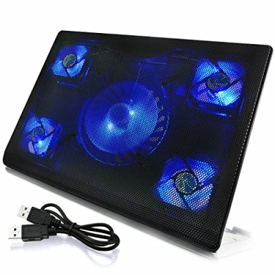 Afbeelding van AABCOOLING NC84 Laptopstandaard met 5 ventilatoren en blauwe leds voor laptop PS4/Xbox consoles