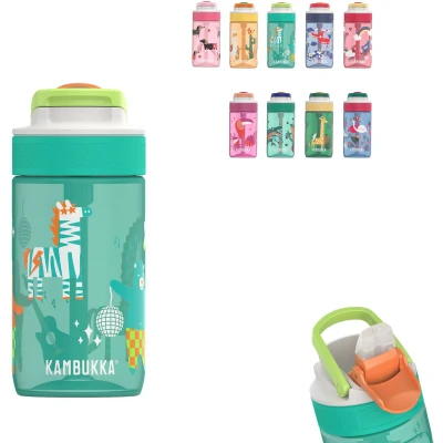 Afbeelding van Kambukka Lagoon Drinkfles voor kinderen 400ml Disco Zoo met geïntegreerd rietje drinkbus drinkbeker school