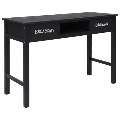 Afbeelding van Wandtafel 110x45x76 cm hout zwart