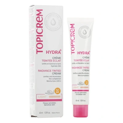 Afbeelding van Topicrem Hydra+ Radiance Tinted Cream Light 40ml Dagcrème