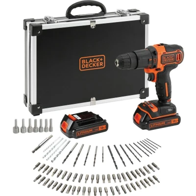 Afbeelding van BLACK+DECKER BDCHD18BAFC QW Accu Klopboormachine 18V 2 accu&#039;s incl. 80 accessoires