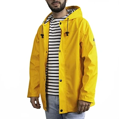 Afbeelding van Breizh Ocean ARMOR Jas met waterdichte waslaag, gestreepte binnenkant, uniseks, heren of dames, XS tot 4XL, Geel1