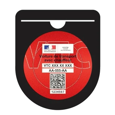 Afbeelding van HADEXIA Vignethouder macaron VTC voorruit beschermhoes zelfklevende sticker zwart