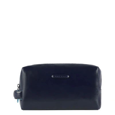 Afbeelding van Piquadro Blue Square Beauty bag 2 zippers brown
