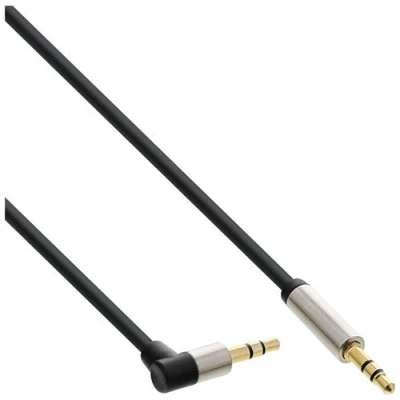 Image de InLine® Slim audio Cable Câble 3,5 mm mâle à coudé stéréo 2 m