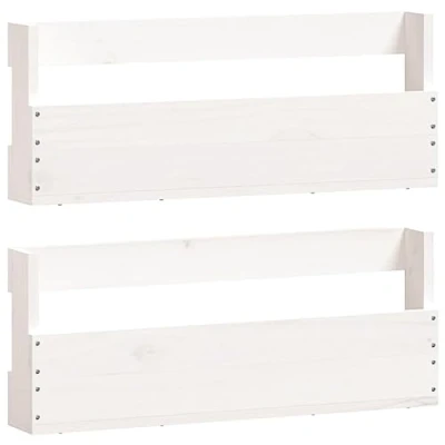 Afbeelding van Schoenenrekken 2 st 59x9x23 cm massief grenenhout wit