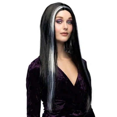 Afbeelding van Boland Pruik Heks Aurora Zwart Steil Lang Vrouwen Halloween en Horror