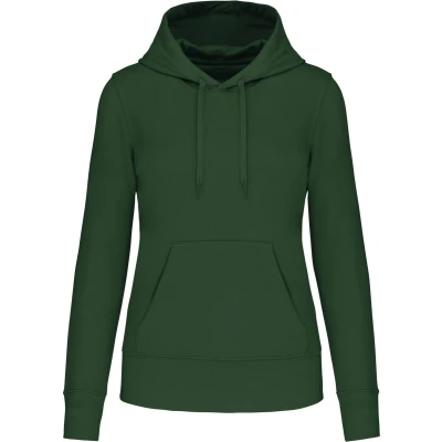 Afbeelding van Kariban Ecologische damessweater met capuchon K4028 Forest Green