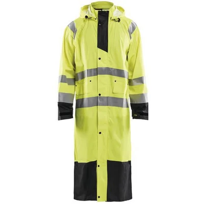 Image de Manteau de pluie haute visibilité niveau 1 jaune fluorescent/noir