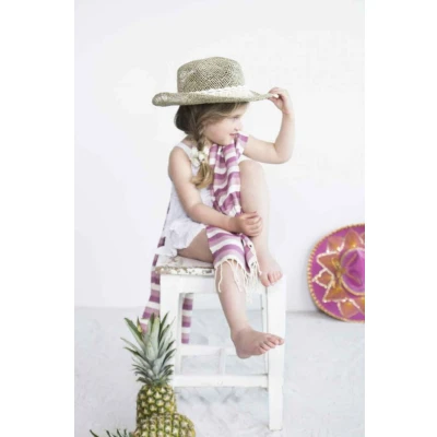 Afbeelding van Kids hamamdoek Multi Light Purple 140x70cm dun kinder strandlaken sneldrogende handdoeken saunadoek kleine reishanddoek zwem handdoek