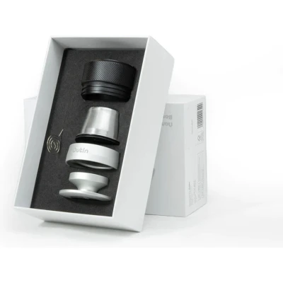 Afbeelding van Outin Nano basket plus dubbele espresso met doseerring en tamper voedselveilig RVS stijlvol solide