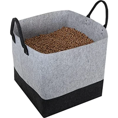 Afbeelding van EDA Jura Montania granulaat zak van vilt 60 l voor 40 kg pellets grijs en zwart