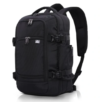Afbeelding van Aerolite Rugzak voor onder de stoel, Ryanair, Maximum Cabine Goedgekeurd, handbagage, reistas, vluchttas, 5 jaar garantie, 40 x 20 25 cm, zwart.