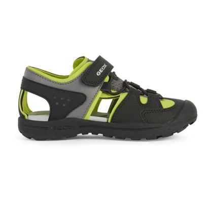 Afbeelding van Geox J Vaniett Boy A Sandales pour garçon, Noir/citron vert, 25 EU