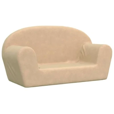 Image de vidaXL Canapé pour enfants 2 places crème peluche douce357049