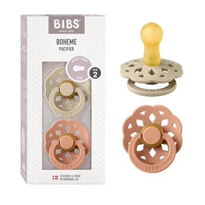 Afbeelding van BiBS Boheme Pacifier Stage 2 Fopspeen stuks Vanilla / Peach
