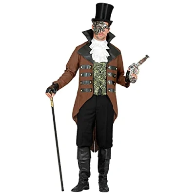 Afbeelding van Widmann Steampunk Kostuum Futuristische Steampunker Bruce Man Groen, Bruin, Wit / Beige XL XXL Carnavalskleding Verkleedkleding