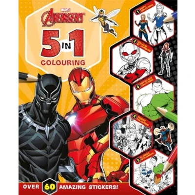 Afbeelding van With dot to dot, colour by numbers, copy colouring, and more! Marvel Avengers: 5 in 1 Colouring