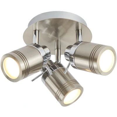 Afbeelding van Searchlight Samson Opbouwspot 3L Ø 28 X 16 Cm IP44 Satijn Zilver