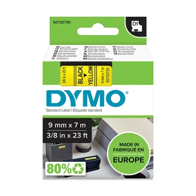Image de DYMO Ruban D1 9 mm noir sur jaune