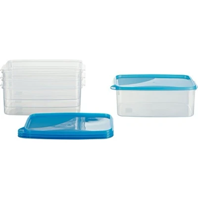 Afbeelding van MiraHome Vershouddoos vriescontainer Oostenrijk Quality 23x15x9cm 2,5L rechthoekig (4 stuks) blauw