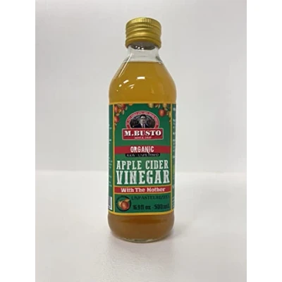 Image de M. Busto Vinaigre de Cidre Biologique (lot 2 bouteilles 500 ml chacune), des Asturies (Espagne), depuis 1939, non pasteurisé, filtré, avec la mère, certifié Kosher