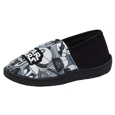 Afbeelding van Disney Star Wars pantoffels voor jongens in zwart en wit, grijs.