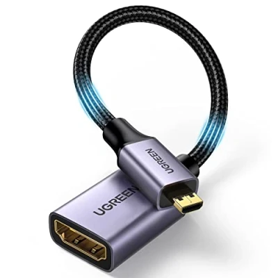 Afbeelding van UGREEN Micro HDMI naar Adapter Nylon Male Female Kabel voor Raspberry Pi 4 enz. Aluminium schaal. 25cm