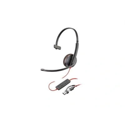 Image de Poly Blackwire 3210 3200 Series micro casque sur oreille filaire USB C noir certifié UC