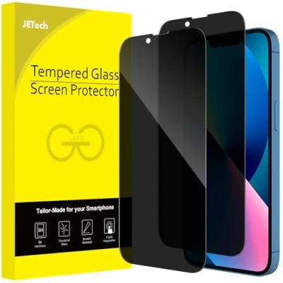Afbeelding van JETech Volledige afdekking anti spionage screenprotector voor iPhone 13/13 Pro 6,1 inch, gehard glas, compatibel met beschermhoes, 2 stuks